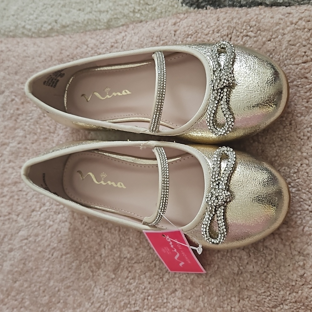 New Gold Nina Slipper Flats toddler girl size 11
